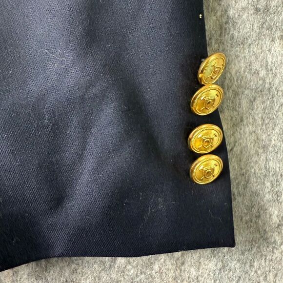 Lauren Ralph Lauren Blazer Men's 41 R Navy Blue Wool Gold Buttons - Picture 2 of 10